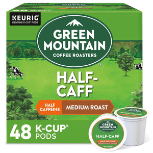 Green Mountain Coffee Roasters Half Caff, Medium Roast Coffee Pods, Keurig K-Cup Pods, 48 Count