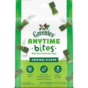 Greenies Anytime Bites Dog Treats, Original Flavor, 24 oz Bag, Dental Chews