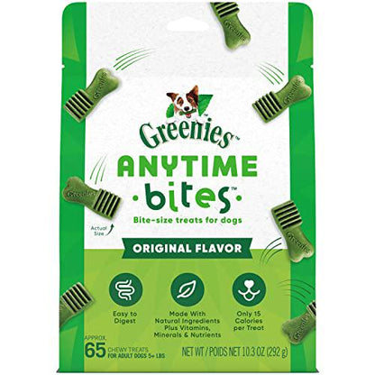 Greenies Anytime Bites Dog Treats 10.3 oz Original Flavor Soft Chews for Daily Rewards