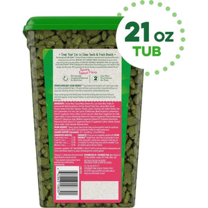 Greenies Feline Adult Natural Dental Care Cat Treats Savory Salmon Flavor, 21 Oz. Tub,