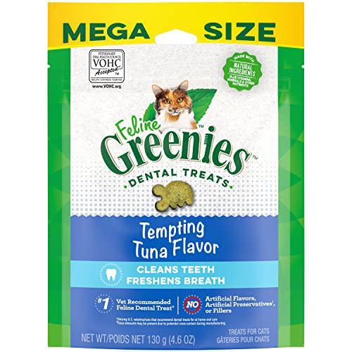 Greenies Dental Cat Treats Tempting Tuna Flavor Crunchy Snacks 4.6 oz Pack