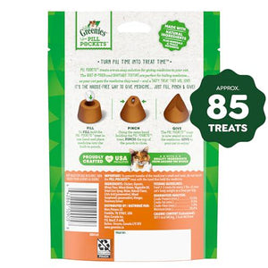 Greenies Pill Pockets for Cats Soft Treats Chicken Flavor to Hide Pills 85 Ct
