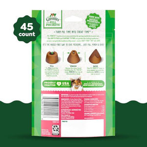 Greenies Feline Pill Pockets Cat Treats Salmon Flavor 1.6 oz Pouch 45 Count Natural Formula
