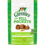 Greenies Feline Pill Pockets For Cats Natural Soft Cat Treats, Catnip Flavor, 1.6 Oz. Pack (45 Treats),