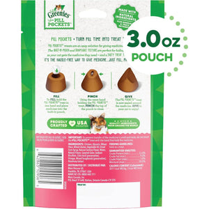 Greenies Feline Pill Pockets For Cats Natural Soft Cat Treats, Salmon Flavor, 3 Oz. Pouch (85 Treats),