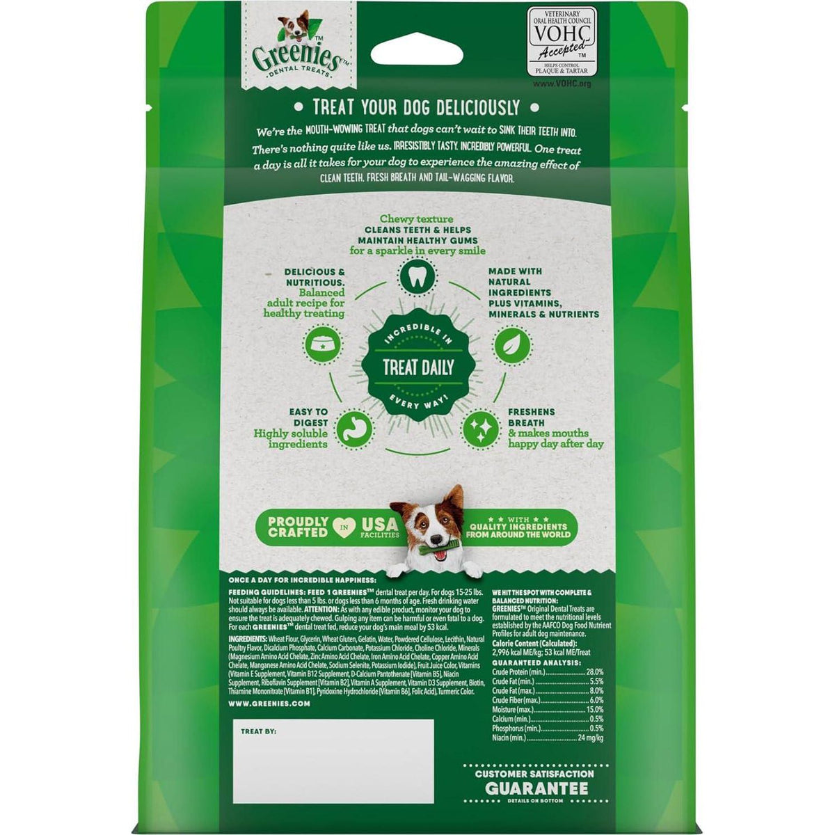 Greenies Original Petite Natural Dental Care Dog Treats, 18 Oz. Pack (30 Treats),