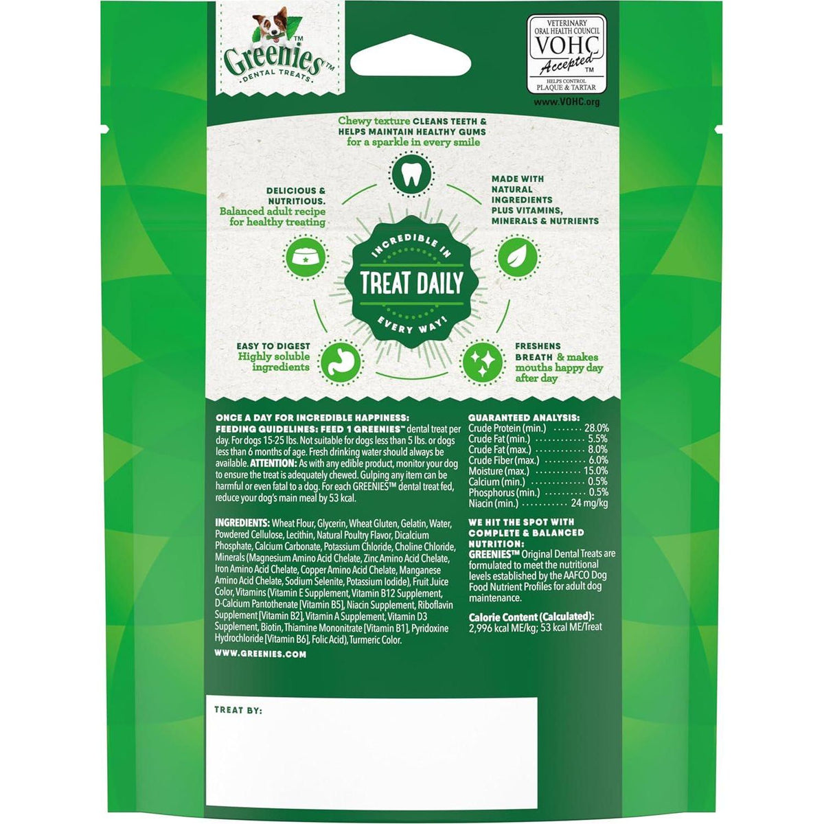 Greenies Original Petite Natural Dental Care Dog Treats, 3 Oz. Pack (5 Treats),