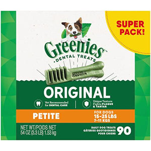 Greenies Original Petite Dental Dog Treats 54 oz Pack 90 Treats for Oral Health