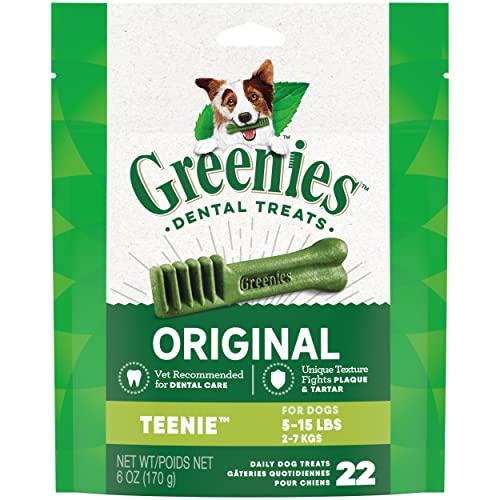 Greenies Teenie Dental Dog Treats for Small Dogs Original Flavor 6 oz Pack 22 Ct