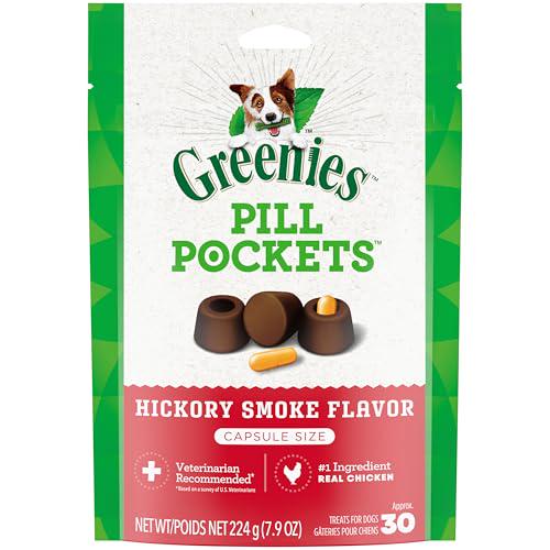 Greenies Pill Pockets for Dogs Large Hickory Smoke Soft Treats 30 Count 7.9 oz Pouch