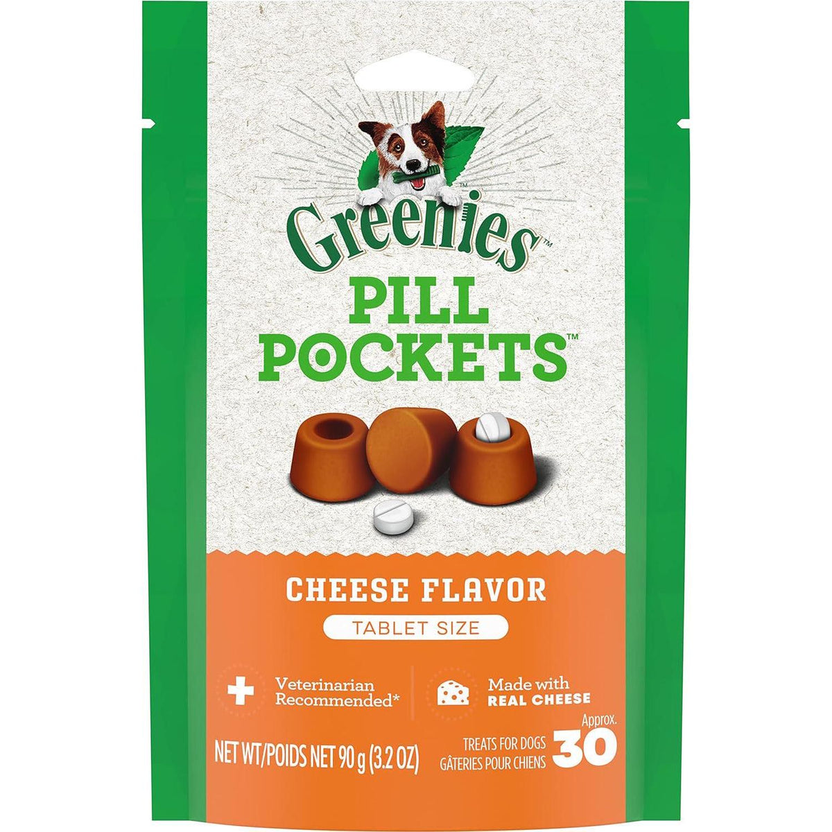 Greenies Pill Pockets For Dogs Tablet Size Natural Soft Dog Treats, Cheese Flavor, 3.2 Oz. (Pack Of 6),