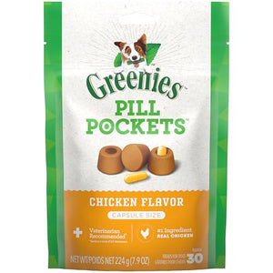 Greenies Pill Pockets Chicken Flavor Large Dog Soft Treats 7.9 oz Pouch 30 Count