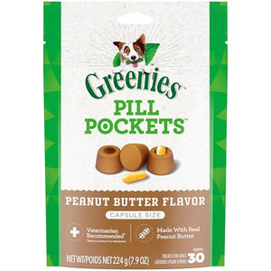 Greenies Pill Pockets Dog Treats Large Size Peanut Butter Flavor 7.9 oz 30 Ct