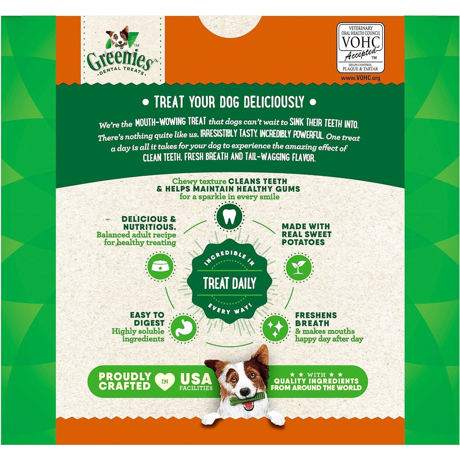 Greenies Regular Natural Dog Dental Treats, Sweet Potato Flavor, 36 Oz. Pack (36 Treats),