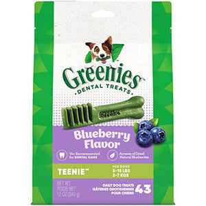 Greenies Teenie Dog Dental Treats Blueberry Flavor 12 oz Pack of 43 Chews