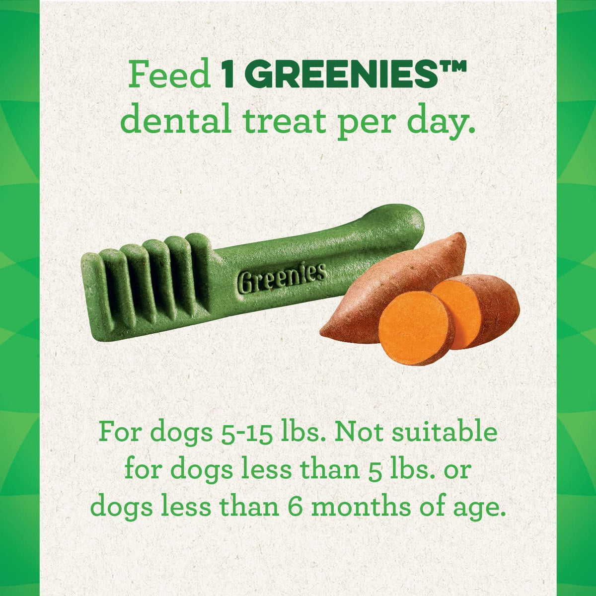 Greenies Teenie Natural Dog Dental Treats, Sweet Potato Flavor, 12 Oz. Pack (43 Treats),