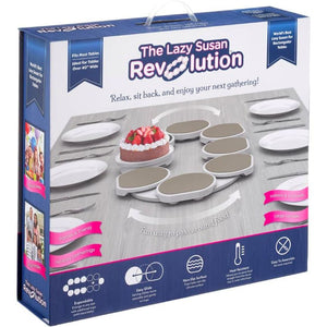 Greige - The Lazy Susan Revolution - The First Patented Lazy Susan Turntable Expandable For Rectangular And Oblong Tables - Kitchen And Dining Tables - Great Gift! Parties And Gatherings,860011982913