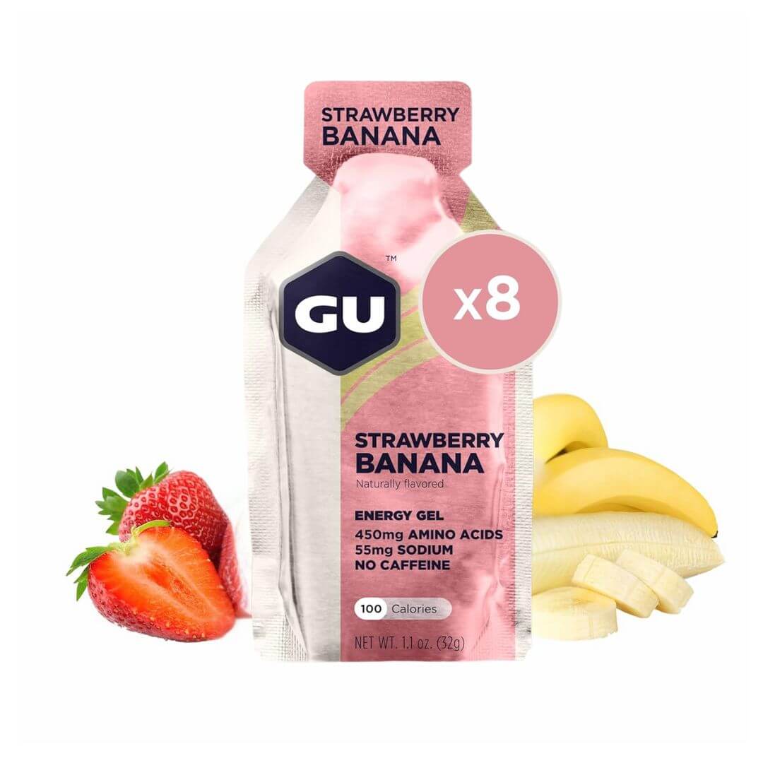 GU Strawberry Banana Energy Gel (Pack Of 8) 32g Each