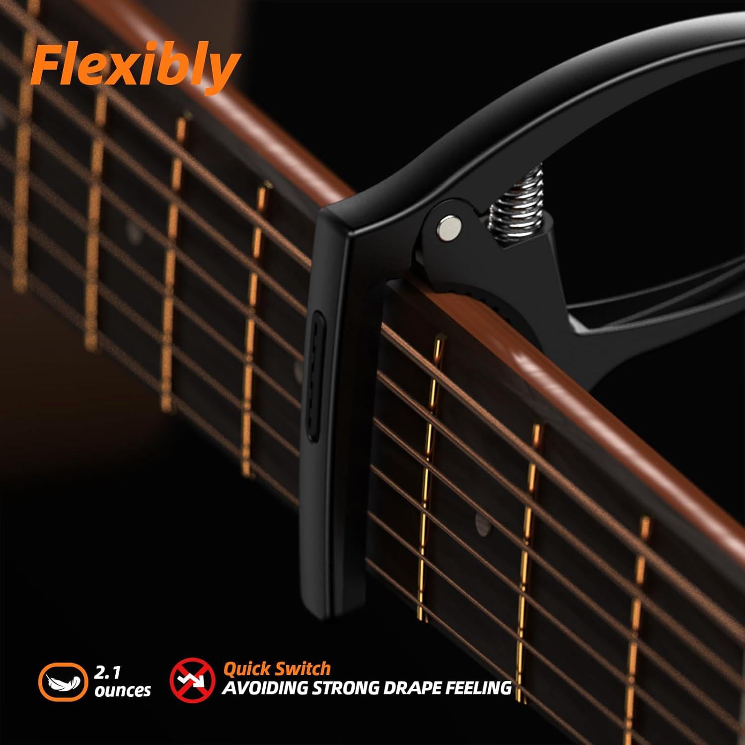 Guitar Capo,TANMUS 3in1 Zinc Metal Capo For Acoustic And Electric Guitars (with Pick Holder And 4Picks),Ukulele,Mandolin,Banjo,Guitar Accessories,