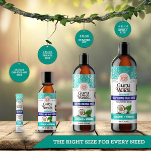 GuruNanda GuruNanda Coconut Oil Pulling, Promotes Fresh Breath And Oral Hygiene, 7 Essential Oils And Vitamins For Happy Teeth And Gums, Alcohol-Free, 16 Oz