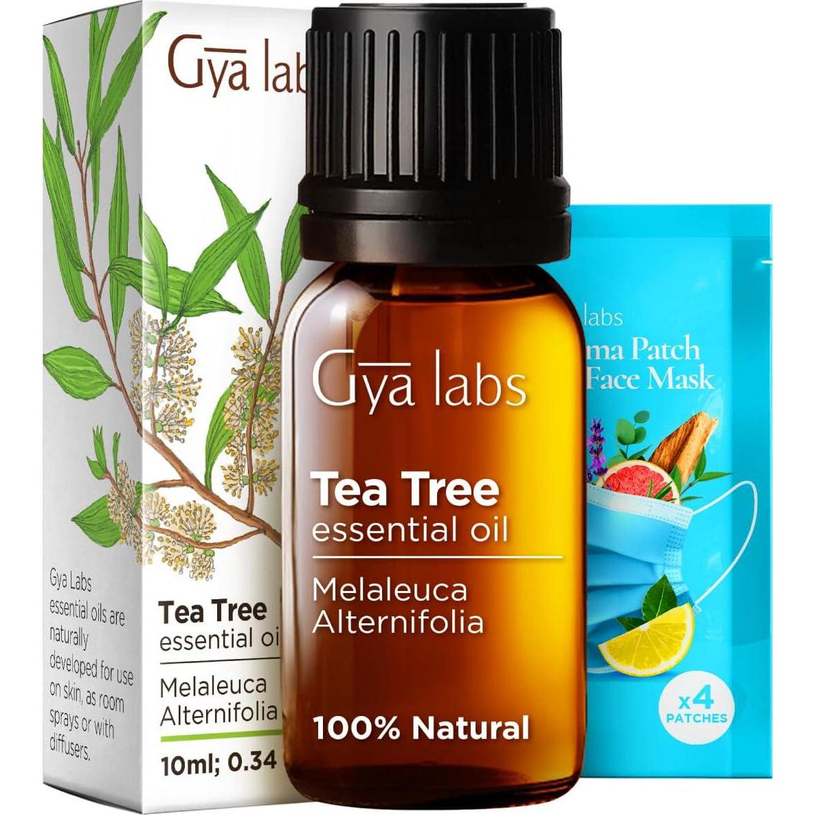 Gya Labs Gya Labs Australian Tea Tree Essential Oil For Skin - 0.34 Fl Oz - 100% Pure Natural Melaleuca Tea Tree Oil For Hair, Face, And Toenail, Piercings Scalp And Candle Making Scent