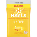 HALLS Relief Honey Lemon Sugar Free Cough Drops, Value Pack, 180 Drops,
