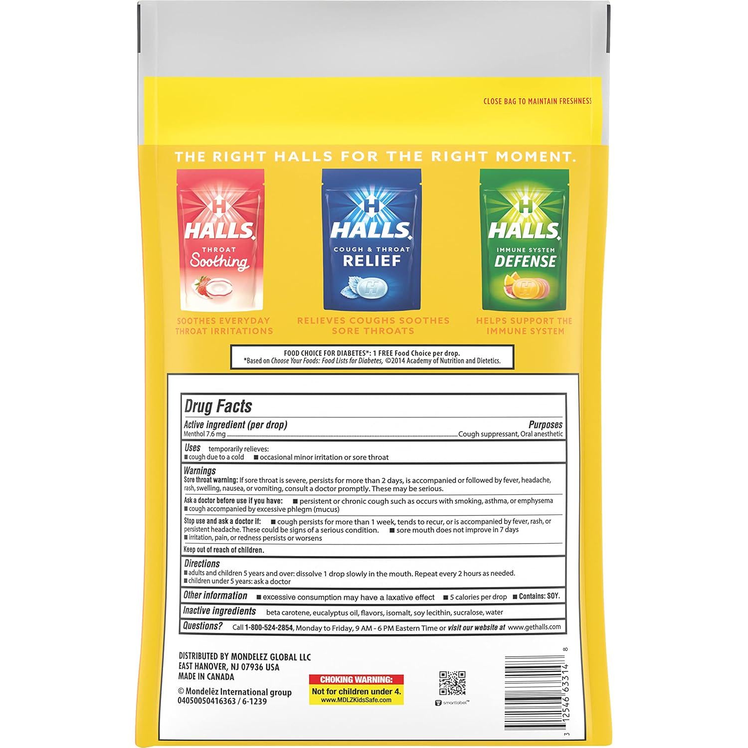 HALLS Relief Honey Lemon Sugar Free Cough Drops, Value Pack, 180 Drops,