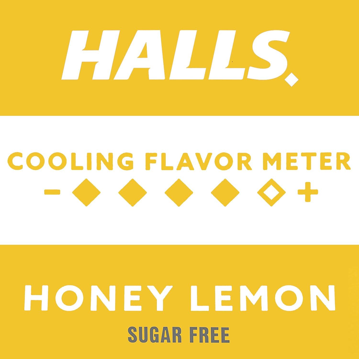 HALLS Relief Honey Lemon Sugar Free Cough Drops, Value Pack, 180 Drops,
