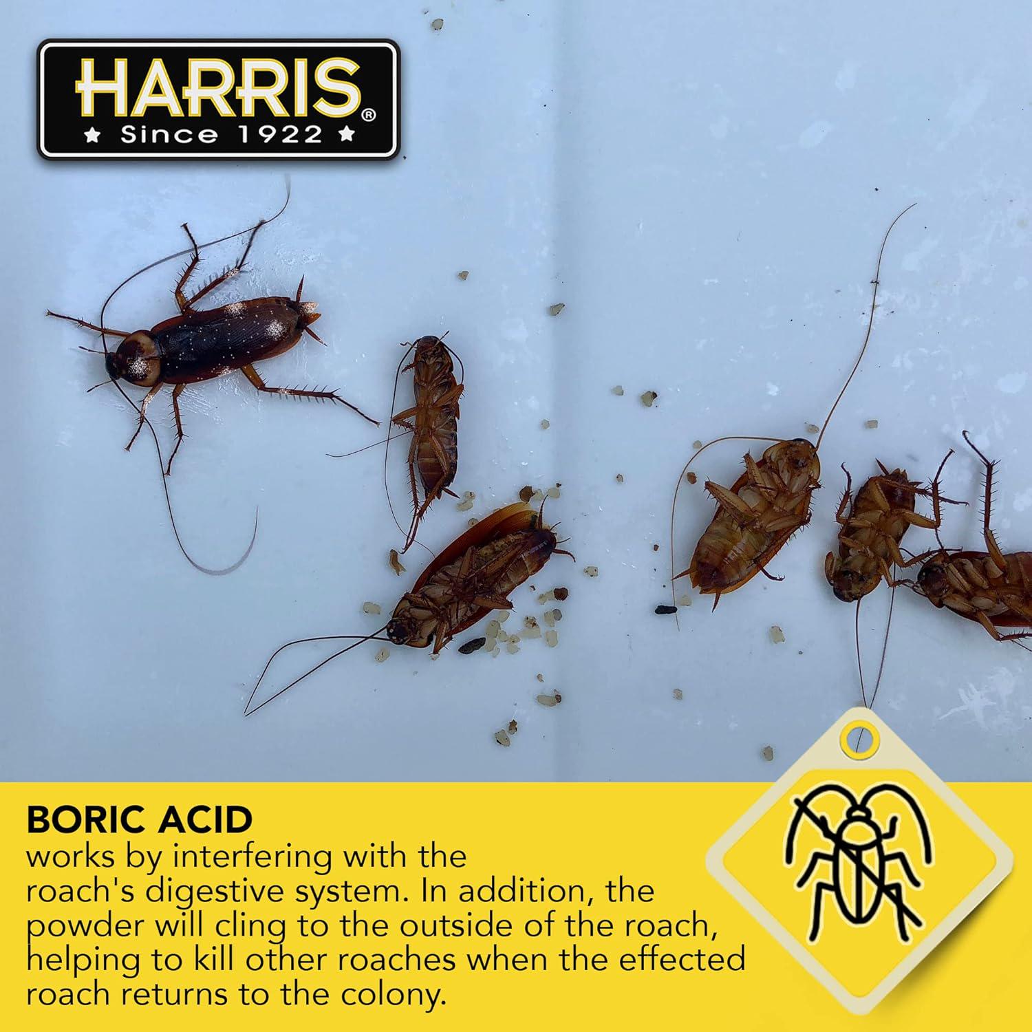 HARRIS Boric Acid Roach And Silverfish Killer Powder W/Lure For Insects (16oz),732233472360