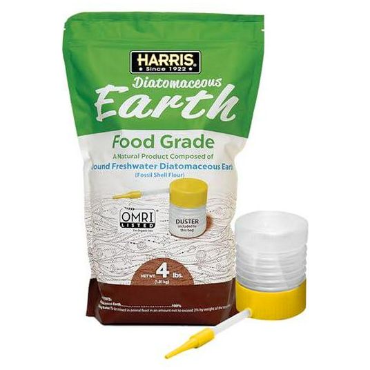 Harris Diatomaceous Earth Food Grade 4 lb Bag Includes Powder Duster for Easy Application