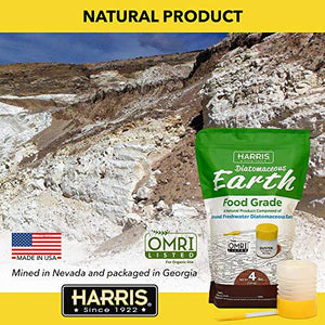 Harris Diatomaceous Earth Food Grade 4 lb Bag Includes Powder Duster for Easy Application