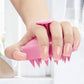 Heeta Shampoo Scalp Brush Massager, Soft Silicone Bristles for Hair Growth & Dandruff Removal, Cherry Pink