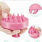 Heeta Shampoo Scalp Brush Massager, Soft Silicone Bristles for Hair Growth & Dandruff Removal, Cherry Pink