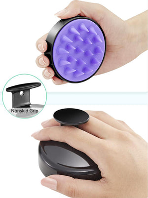 HEETA HEETA Shampoo Scalp Brush Massager Hair Growth, Scalp Scrubber With Soft Silicone Bristles For Hair Growth And Dandruff Removal, Hair Brush For Scalp Exfoliator, Black