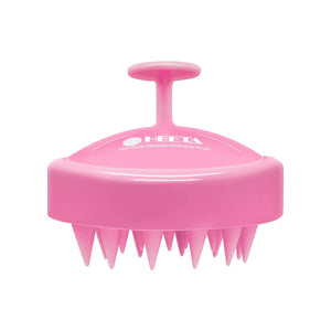 Heeta Shampoo Scalp Brush Massager, Soft Silicone Bristles for Hair Growth & Dandruff Removal, Cherry Pink