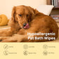 HICC Pet Bathing Wipes for Dogs & Cats, Coconut Oil Grooming Wipes, Hypoallergenic, Daily Use