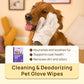 HICC Pet Coconut Oil Dog Grooming Wipes Hypoallergenic Bath Gloves 100 Count