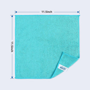 Homexcel Microfiber Cleaning Cloths, 8-Pack, 4 Assorted Colors (Green, Blue, Yellow, Pink), 115x115 inches
