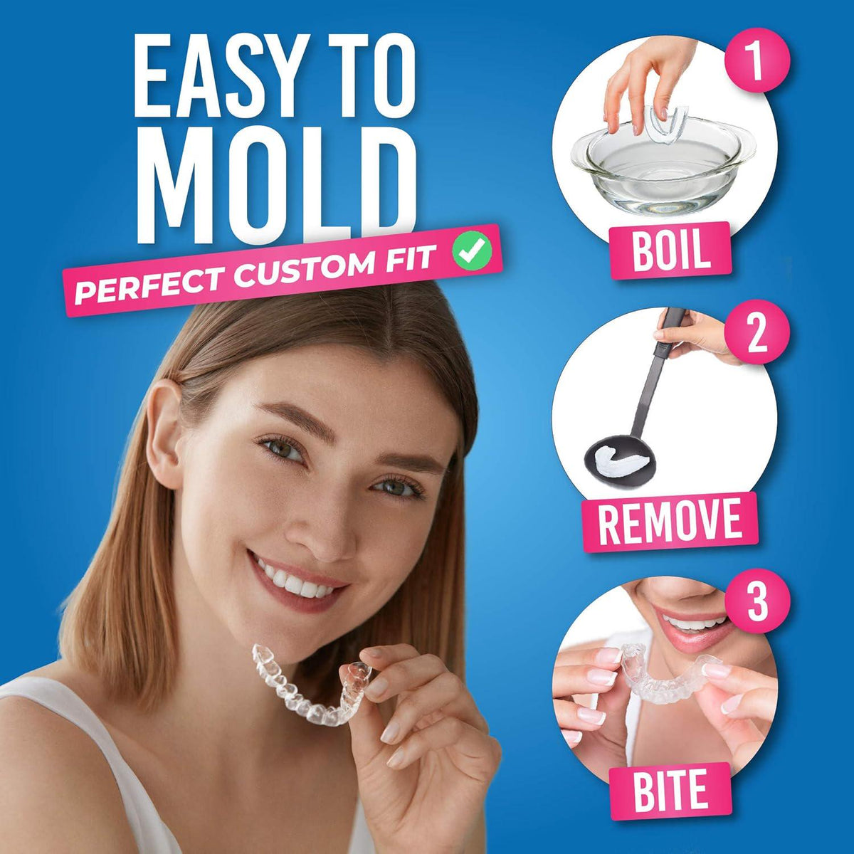HONEYBULL Mouth Guard For Grinding Teeth [6 Pack - Thin] 1 Size For Light Grinding | Comfortable Custom Mouth Guard For Clenching Teeth At Night, Bruxism, Whitening Tray And Guard,
