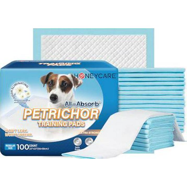 Honey Care All Absorb 100 Count Dog Training Pads 22x23 Inch Leak Proof 5 Layers