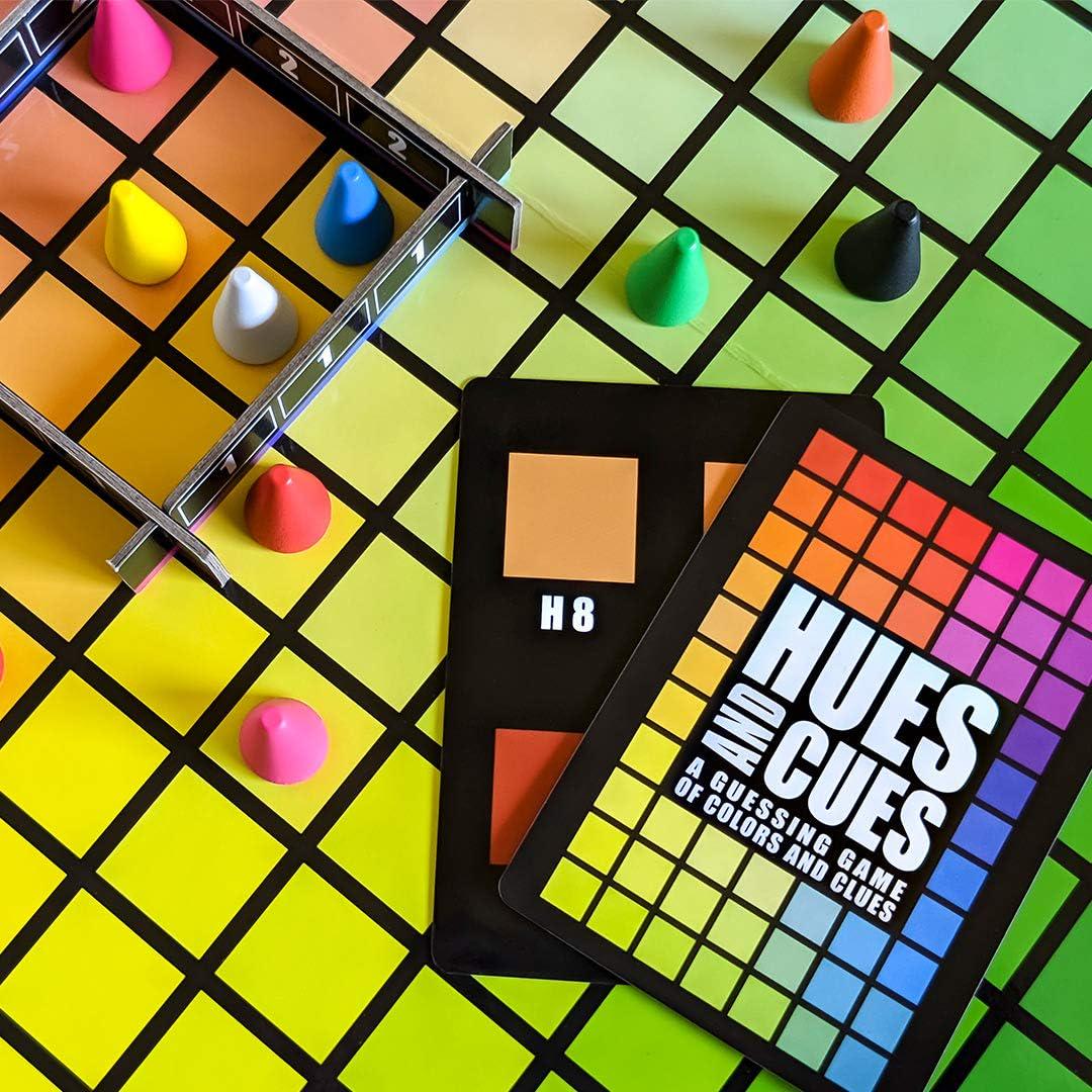 HUES And CUES - Vibrant Color Guessing Board Game For 3-10 Players Ages 8+, Connect Clues And Guess From 480 Color Squares,