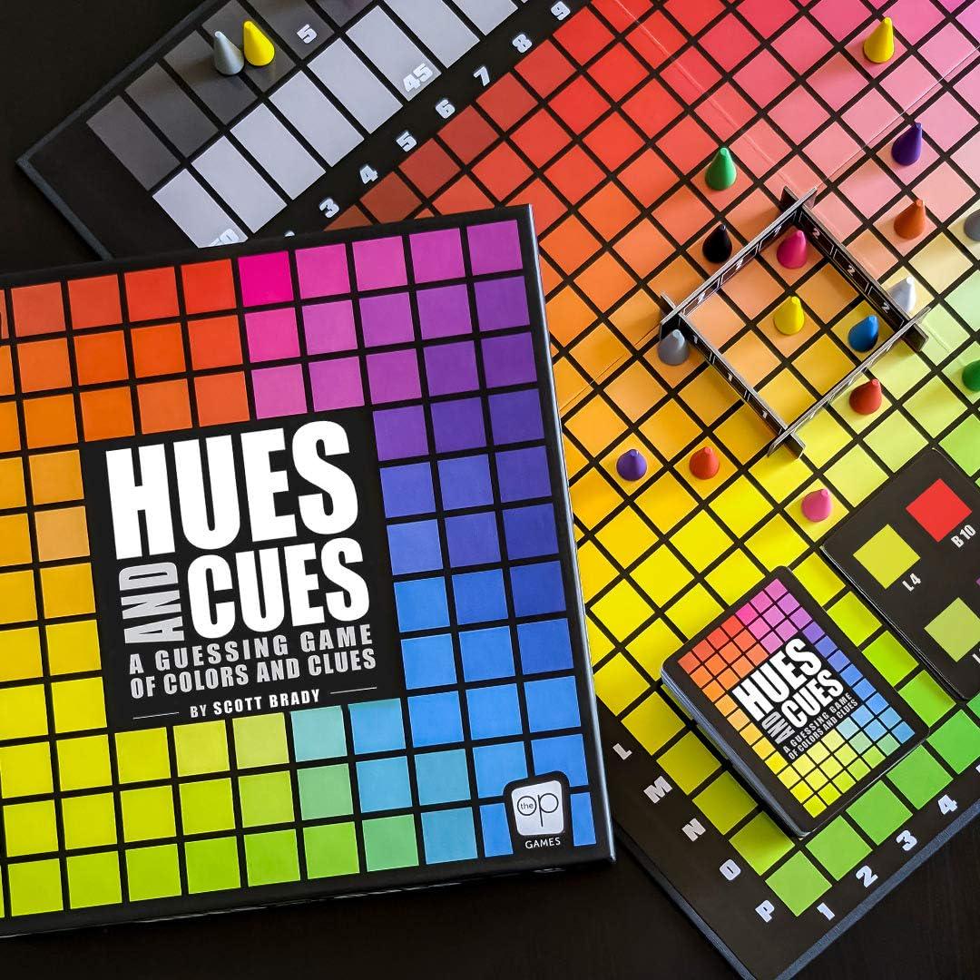 HUES And CUES - Vibrant Color Guessing Board Game For 3-10 Players Ages 8+, Connect Clues And Guess From 480 Color Squares,