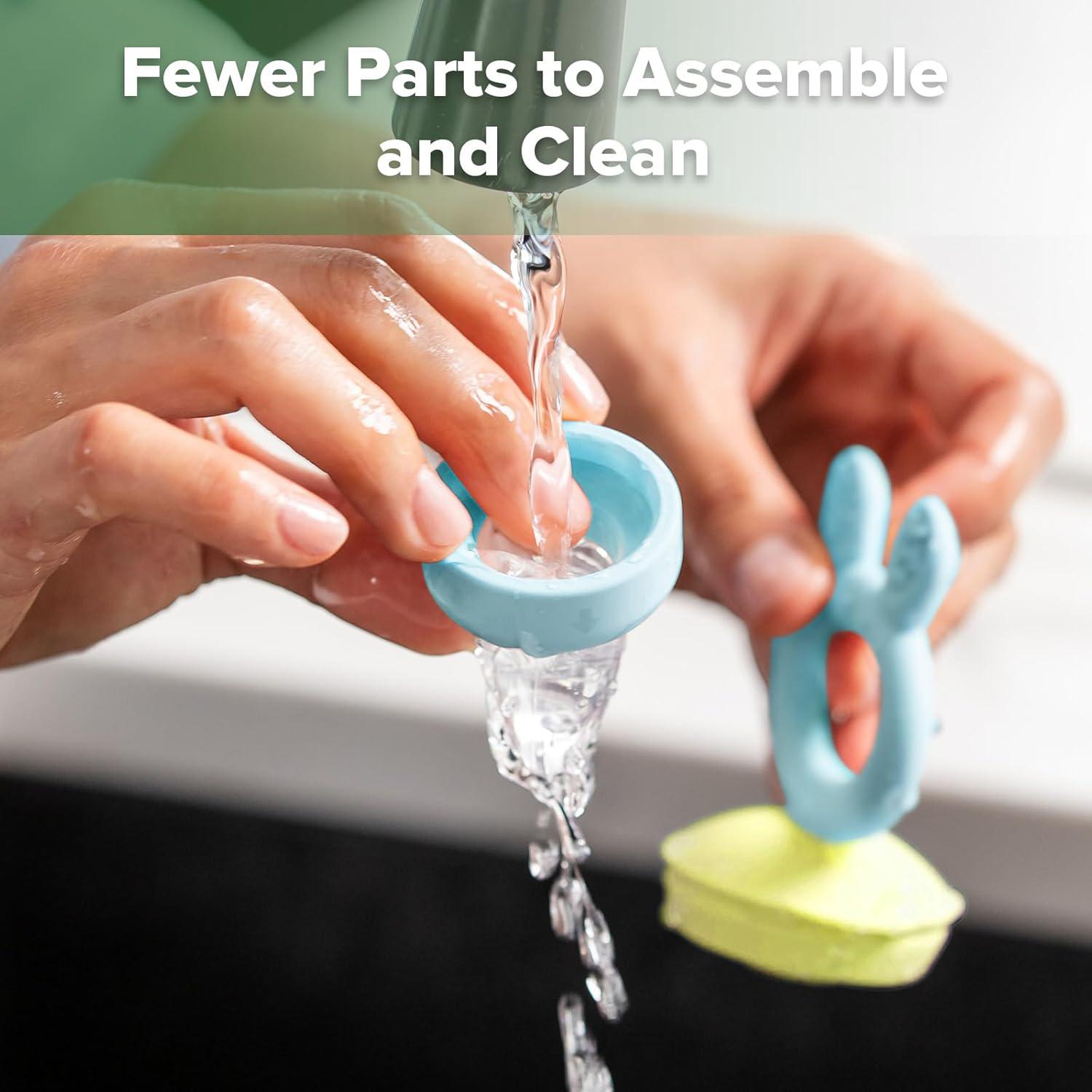 Haakaa Baby Fruit Food Feeder And Mini Freezer Nibble Tray Combo, Breastmilk Popsicle Molds For Baby Cooling Relief, BPA Free Silicone Feeder For Safe Infant Self Feeding, 4 Month+ (Blue),