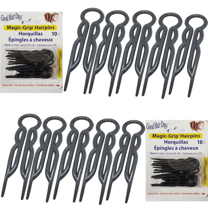 Hair Pins - Plastic, U-shaped Magic Grip Hairpins, Strong Durable Pins For Fine, Thick And Long Hair, Hair Styling Accessories, Set Of 20 (Black),