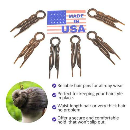 Hair Pins - Plastic, U-shaped Magic Grip Hairpins, Strong Durable Pins For Fine, Thick And Long Hair, Hair Styling Accessories, Set Of 10 (Tortoise Shell),