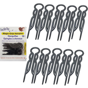 Hair Pins - Plastic, U-shaped Magic Grip Hairpins, Strong Durable Pins For Fine, Thick And Long Hair, Hair Styling Accessories, Set Of 10 (Black),