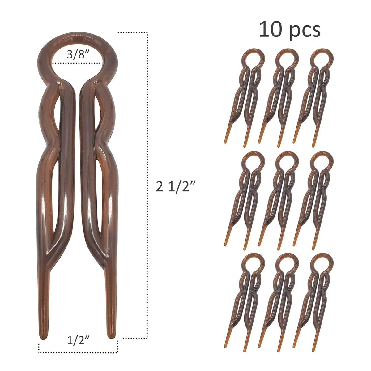 Hair Pins - Plastic, U-shaped Magic Grip Hairpins, Strong Durable Pins For Fine, Thick And Long Hair, Hair Styling Accessories, Set Of 10 (Black),