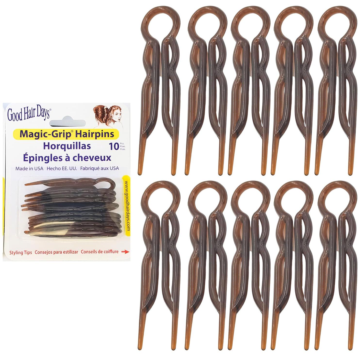 Hair Pins - Plastic, U-shaped Magic Grip Hairpins, Strong Durable Pins For Fine, Thick And Long Hair, Hair Styling Accessories, Set Of 10 (Tortoise Shell),