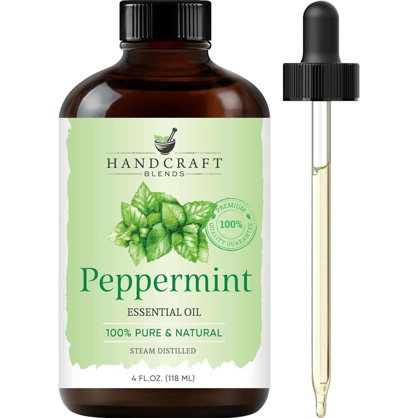 Handcraft Blends Peppermint Essential Oil, 100% Pure & Natural, Premium Grade, 4 Fl Oz, For Diffuser & Aromatherapy