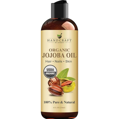 Handcraft Blends Handcraft Blends USDA Organic Jojoba Oil - Cold-Pressed 8 Fl Oz - 100% Pure And Natural - Premium Grade Carrier Oil For Skin And Hair - Hair And Body - Massage - Hexane-Free